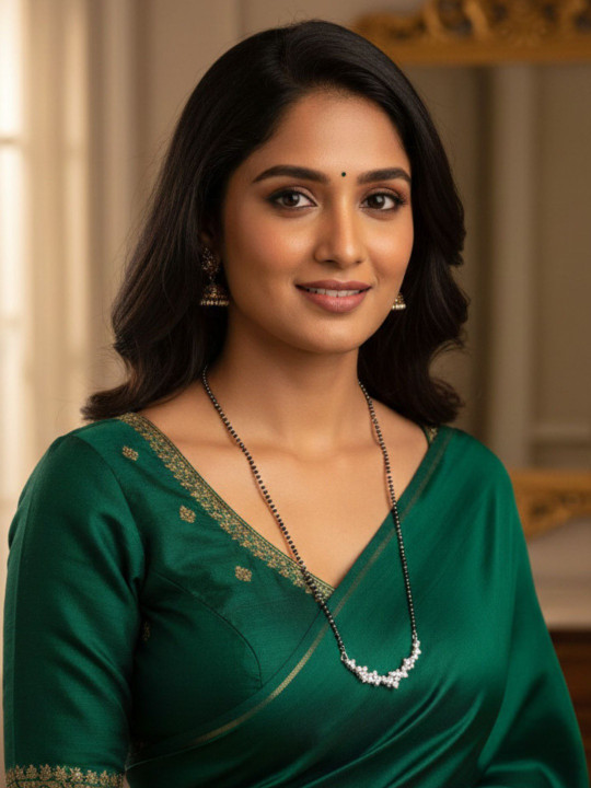 Silver-Plated Artificial Stones and Beads Mangalsutra